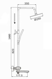 Душевая стойка Rose R3996 с термостатом хром